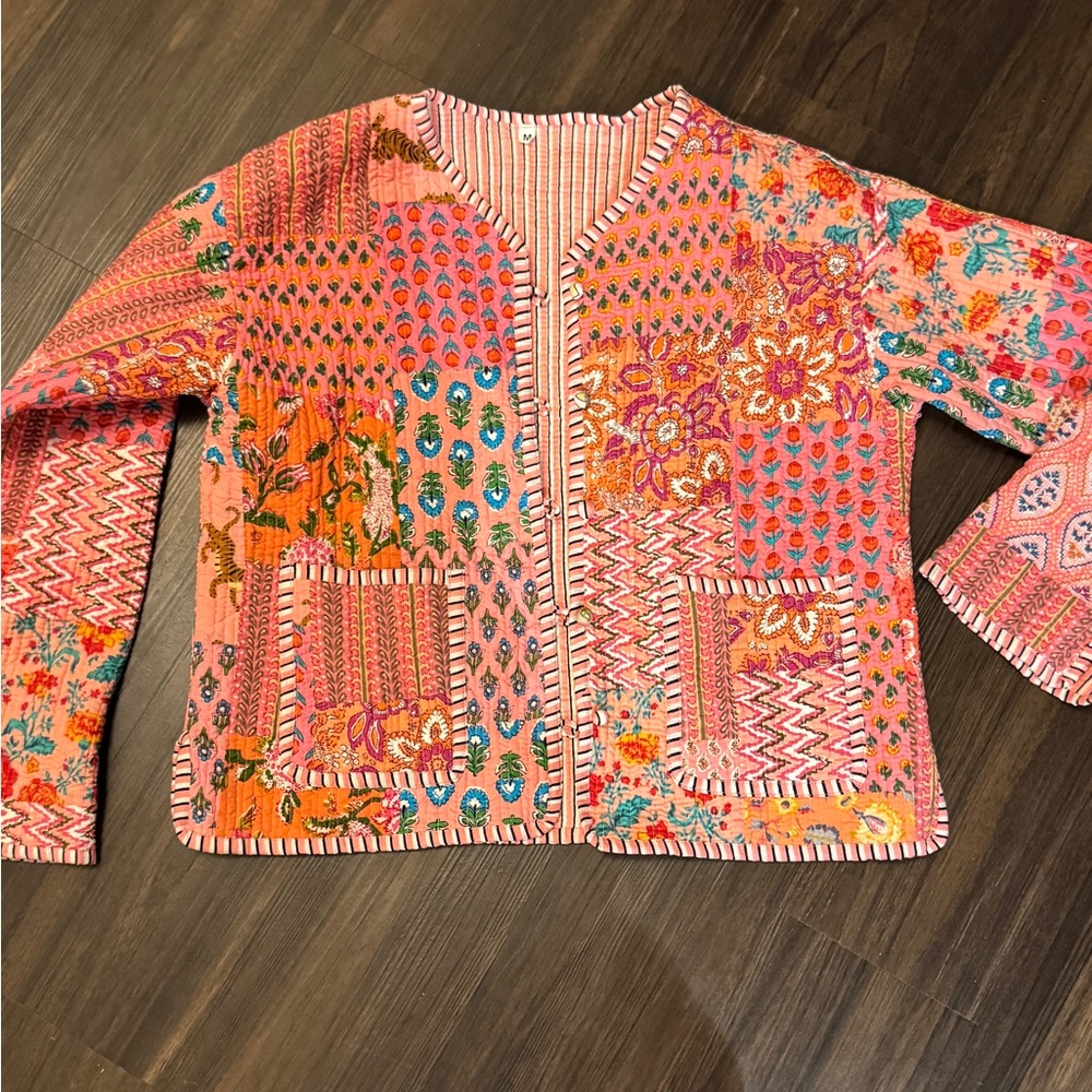 NWOT Colorful Light Weight Patchwork Jacket